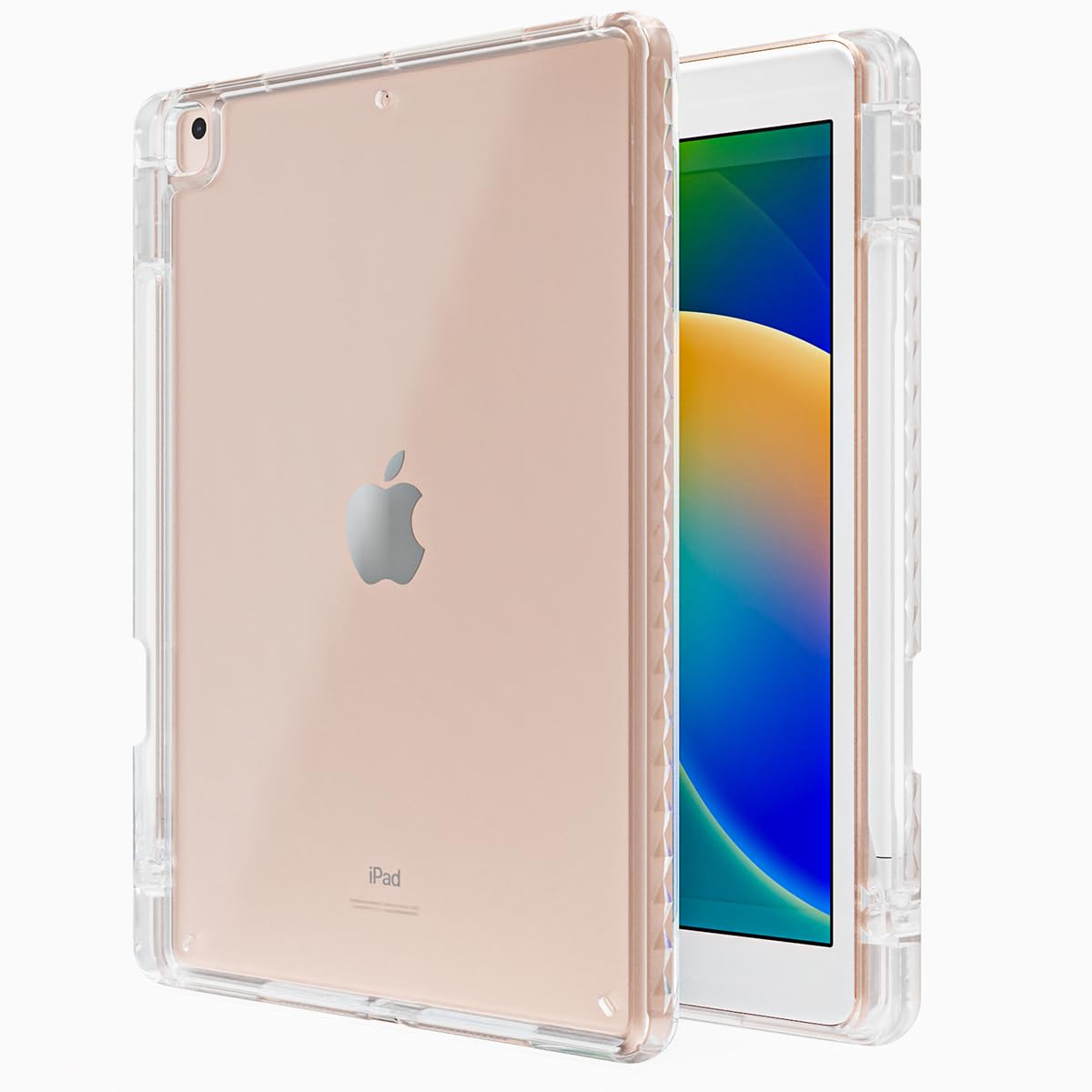 Case for New iPad 7th/8th/9th Generation 10.2" 2019/2020/2021with Pencil Holder, Shockproof Resistant Flexible Soft Transparent TPU Protective Shell Fit iPad 10.2-inch 7th/8th/9th Gen.,Clear