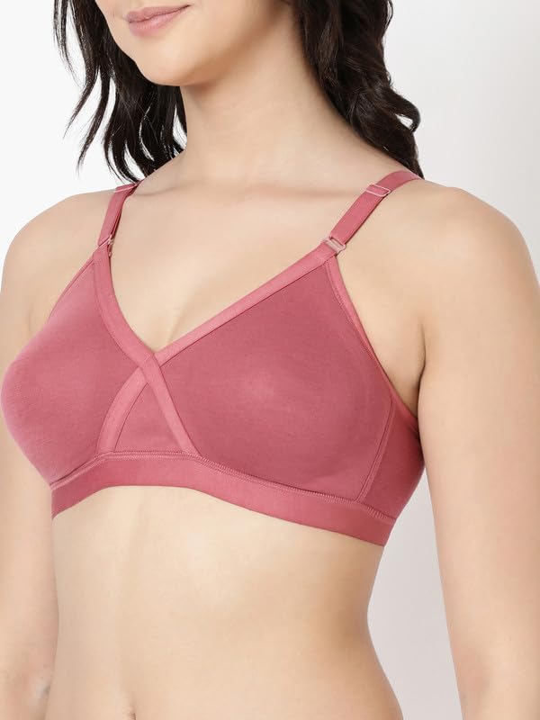 Image of BLOSSOM Crossy Lift Women's Seamless Moulded,Double Layered Full Coverage, Non Wired Non Padded, T-Shirt /Everyday Support Bra with Nipple Concealers