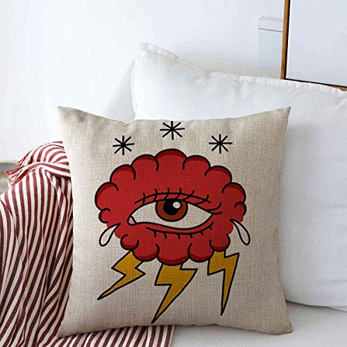 Throw Pillows Cover 18 x 18 Inches Black Cloud Eye Tattooing Traditional Tattoo