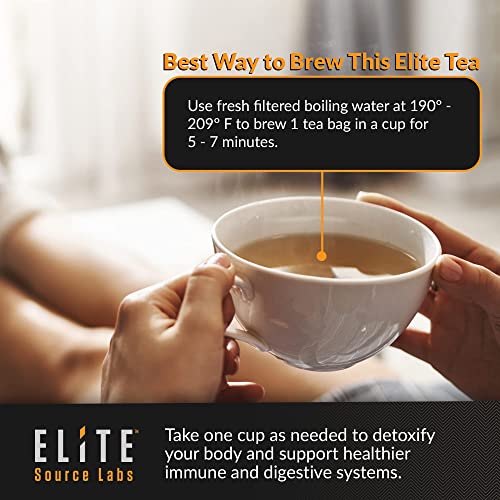 Elite Detox Tea For Body Cleanse. A Natural Organic Herbal Cleansing Tea For Bloating, Constipation, And To Refresh Your Body. 14 Digestive Tea Bags With Organic Loose Leaf #TOP6