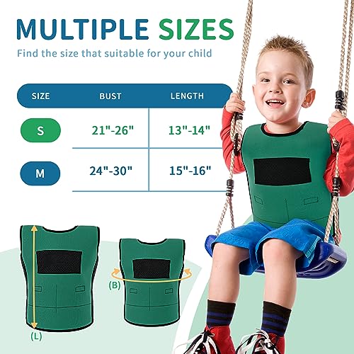 OUTREE Weighted Vest for Kids with Sensory Needs (Medium, Ages 5-7), Compression Vest for Kids with ADHD and Autism, Weighted Vest Including 6 Removable Weights, Breathable Mesh Design (Green) - Image 6
