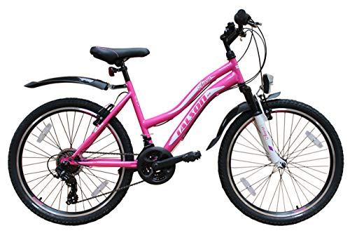 Talson 26 Zoll Mountainbike für Mädchen mit Gabelfederung und 21-Gang Schaltung