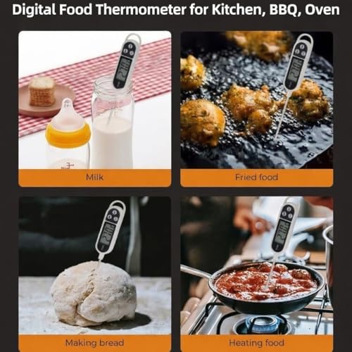 Meat Thermometer - Waterproof Food Thermometer with Backlight & Magnet, Fast Accurate Probe for Kitchen Cooking, BBQ, Grill, Oven, Candy, Deep Fry - Image 5
