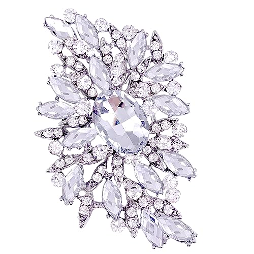 Image of SELOVO Big Large Leaf Brooches and Pins Scarf Decoration Gold Tone