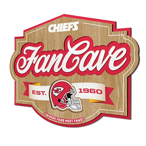 Image of YouTheFan NFL Kansas City Chiefs FanCave Wall Art | Ready-To-Hang, 3D Multi-Layered Construction, Floating Wall Mount Design, Great Fan Gift, Officially Licensed Artwork