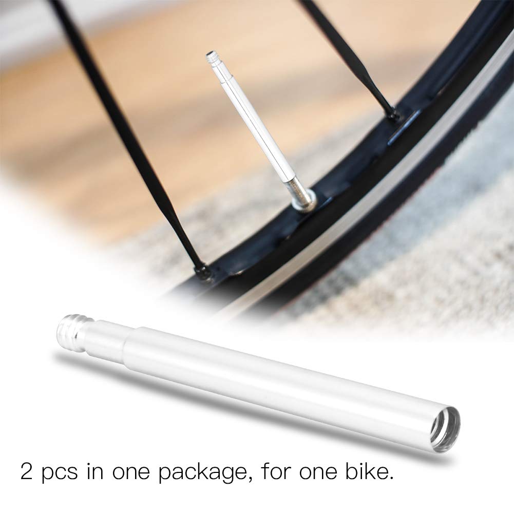 WGFOIP Aluminum Alloy Valve Extender, Valve Extender Inner Tyre Valves Extension Lengthen Valve for Road bikes (Silver)