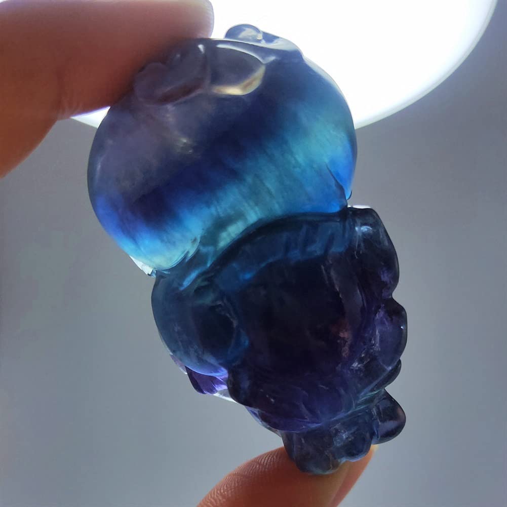 WARTHY Natural Rainbow Fluorite Crystal Pi Xiu Beautiful Fluorspar Quartz Pi Yao Animal Shape CrystalsGift Suitable for Home Natural Stones Household