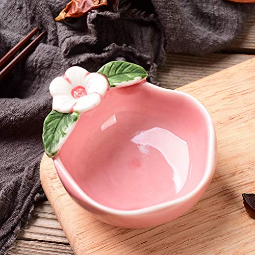 Hemoton 1 par de tigelas de cerâmica para molhos, pratos de tempero, flor de ameixa, para servir, pr