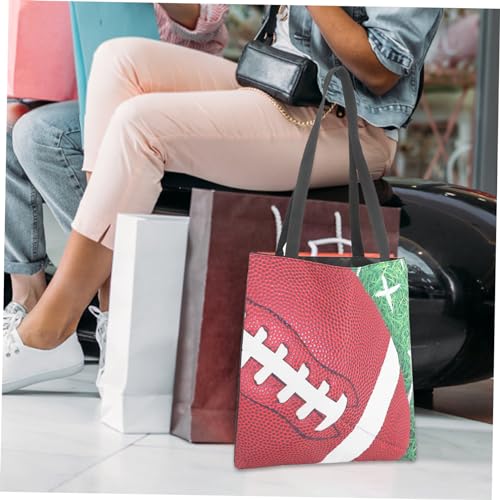 Bolso de mano de poliéster PRETYZOOM con estampado de rugby 6