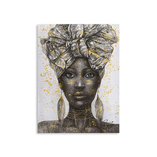 Yidepot African American Women Wall Art: African American Wall Pictures For Bedroom Women Abstract Wall Art Wrapped Easy To Hang (24"X32"X1 Panel) #TOP1
