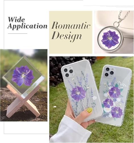 Flores Secas Larkspur Moradas para Manualidades, 60 Piezas miniatura 5