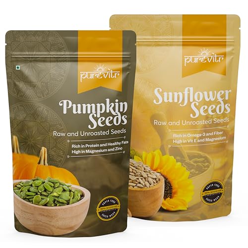 Image of Purevitr Pumpkin & Sunflower Seeds Combo | 400g (200g Each) | Power-Packed Superfood Mix | Rich in Protein, Fiber & Antioxidants | Raw & Natural