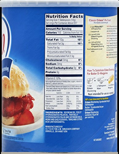 Crisco All Vegetable Shortening, 6 Lb, 96 Ounce #TOP7