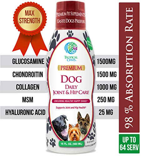 VETERINARIAN DEVELOPED Hip & Joint Supplement for Dogs – Max Strength Liquid Glucosamine