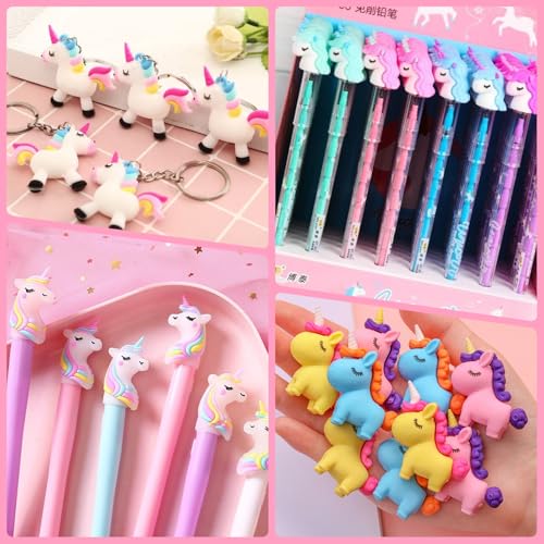 Image of Pencil Box Integrated Sharpener and Calculator, Magnetic Lock, Dual Compartments, Cartoon Stationery Case School Kit for Girls, Kids, Students Combo Set of 5in1 (Unicorn)