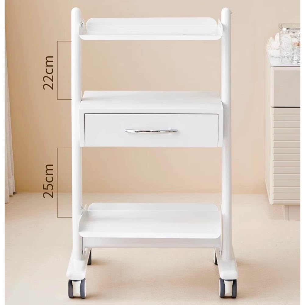 Carrello per salone di bellezza, con ruote, carrello da barbiere con cassetti