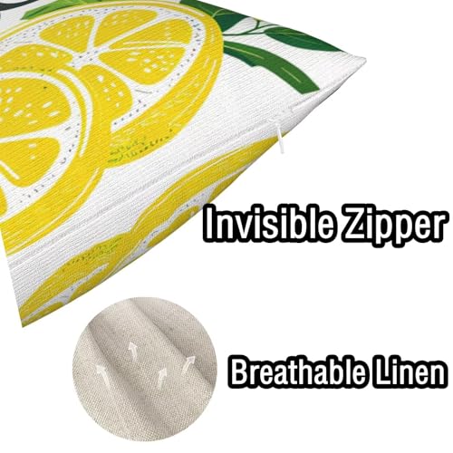 Housse de coussin 60x60 cm le citron lot de 2 pour canapé - 5
