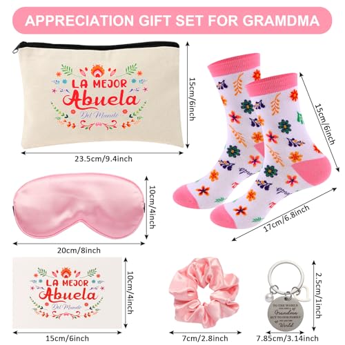 Kolewo4ever 12 Pieces Spanish Grandma Gifts Mothers Day Gifts Birthday Gift for Grandmom from Granddaughter Grandson,Best Grandma Gift for Gigi Grandmother3