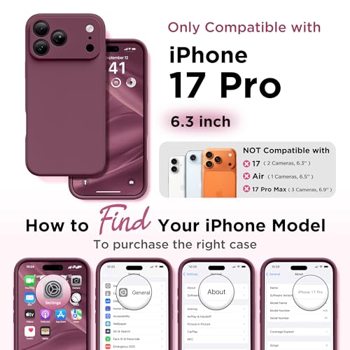 Image of GolbinBox Magnetic for iPhone 17 Pro Case, Silicone Cover, Wine Red