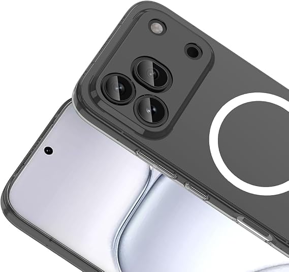 Aksesuarcim Honor 600 Pro 5G ile Uyumlu Kılıfı Şeffaf İnce M-Safe Şarj Özellikli Kamera Lens Korumalı Sert Silikon Kapak London Renksiz
