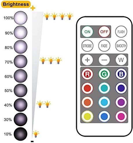 Under Cabinet Lights, OHLGT RGB Wireless LED Puck Lights 13 Colors and 4000K Dimmable, Closet Lights Battery Powered Remote Control Atmosphere Night Light Ideal for Kitchen Wardrobe Lights, 6 Packs