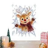 Adesivi Natalizi per Finestre Decorazione Effetto Rotto Simpatico