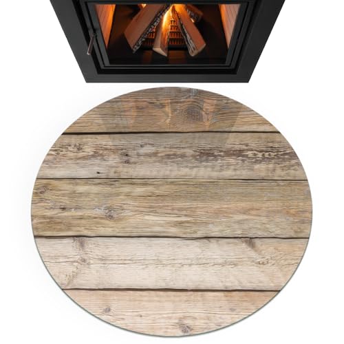 Placa para chimenea de vidrio templado 100 cm redonda contra el calor resistente a chispas 4