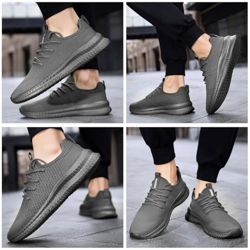 Image of Men Non-Slip Work Shoes Tennis Gym Sneakers Breathable Slip Resistant Lightweight and Comfortable for All-Day Wear Sports and Walking