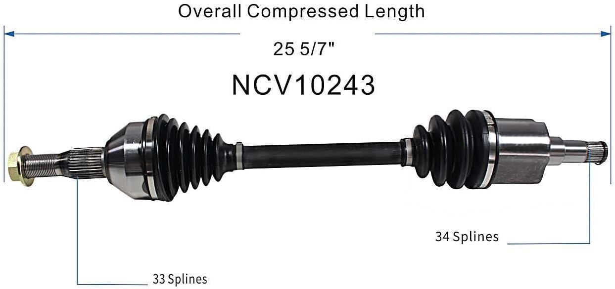 GSP NCV10243 CV Axle Shaft Assembly - Right Front (Passenger Side)