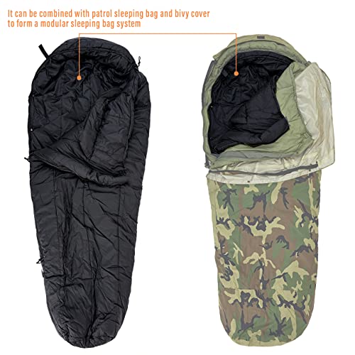 Bolsa de dormir MT Military Patrol/Intermediate, sistema modular de 4 piezas para todas las estaciones, Olive Drab/Black miniatura 2