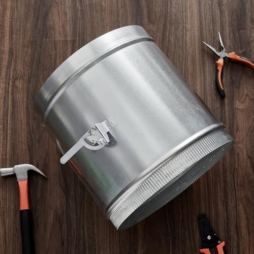 Therwen Backdraft Damper Duct Manual Volume Damper with Sleeve Galvanized Sheet Adjustment Airflow Ducting Branch HVAC Air Balancing for Range Hoods, Fans (1 Pcs,12 Inch) by Therwen - Used condition - Image 7