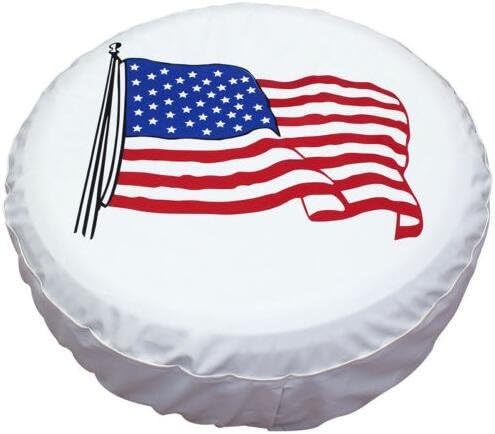 Spare Tire Cover PVC Leather Waterproof Dust-Proof Universal Spare Wheel Tire Cover White Star Fit for Jeep,Trailer, RV, SUV and Many Vehicle(14" for Diameter 23"-27")