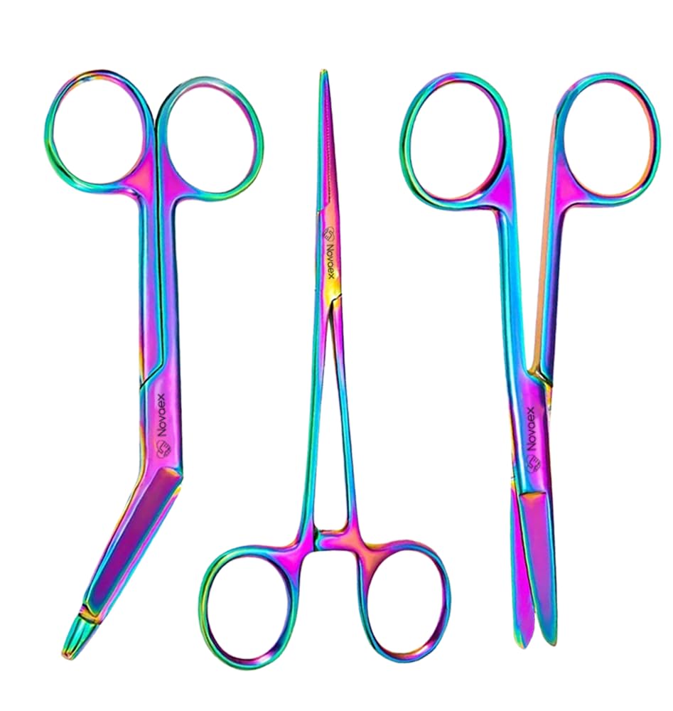 Krankenschwester Scheren Set "Acryl Regenbogen" - MDR Zertifikat - Verbandschere - Krankenschwester Schere - Kocher - Krankenschwester Zubehör - Krankenschwester Geschenk