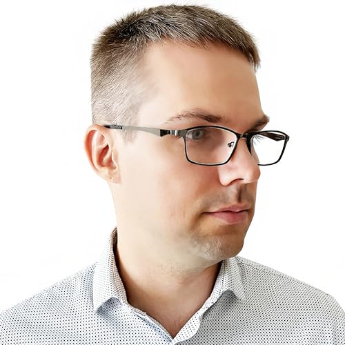 Mini Brille, Elegant Metal Reading Glasses with Rectangle Lenses, Including FREE Case, Stainless Steel Frame (Graphite) - Image 2