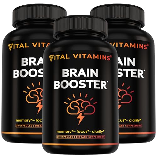 Image of Vital Vitamins Brain Booster Supplements for Memory and Focus, 3-Pack
