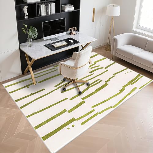 Tapis beige-vert tapis grand format protège sol 170x240 - 5