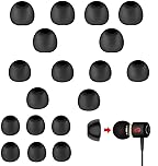 CCLKHY 9 Pairs Silicone Earbud Tips, Replacement Earbuds, 3 Sizes (S/M/L), Compatible with In-Ear Headphones, Black