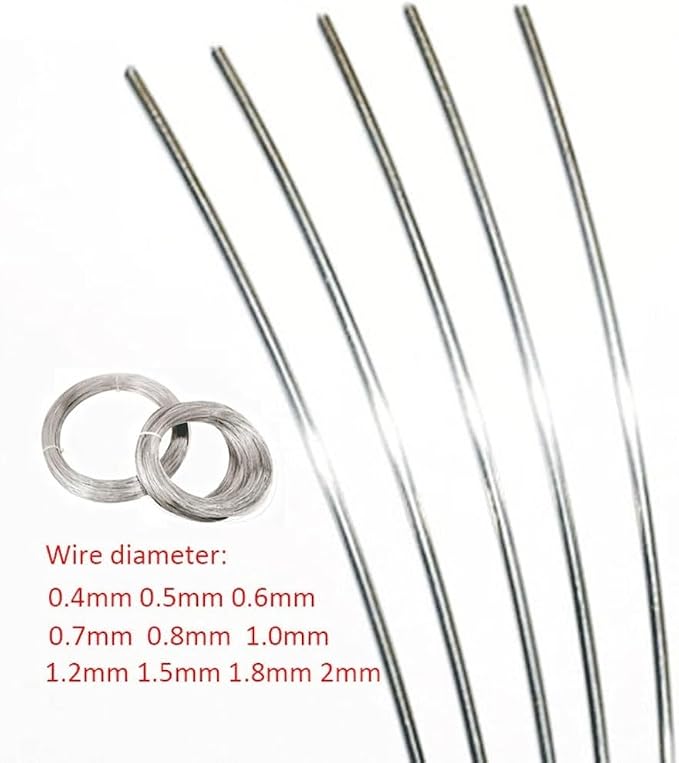 Alambre de acero inoxidable 304, resorte de alambre elástico para jardín y manualidades, diámetro 1,3 mm, longitud 3 m, resistente a la corrosión miniatura 2