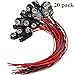 BBTO 20 Pack 9v Battery Clip Connector Holder Long Cable Connection Hard Cover Black Red Holder (I Type)