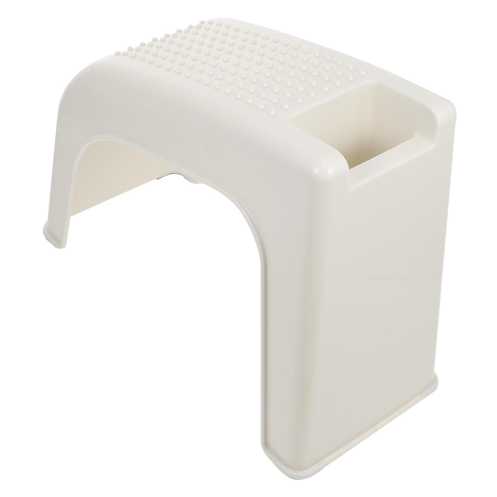 POPETPOP Poggiapiedi per Pedicure in Plastica Mini Scanalatura Porta Attrezzi, Sgabello Pratico per Nail Art Uso Professionale e Domestico, Supporto Ergonomico per Centri Bellezza e Cura