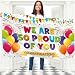 BRAVITA We Are So Proud of You Congratulations Banner - Graduation Banner - 5ft x 3ft (White)