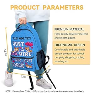   Personalized-Cute-Corgi-Backpack-with-Name-Text-16-Inch-Dog-Theme-Bookbag-with-Adjustable-Straps-Durable-Lightweight-Large-Capacity-School-Backpack-for-Kids-Girls-Boys