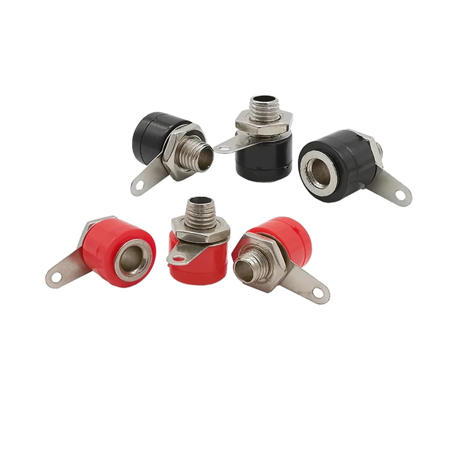100 Paires Haut-Parleur 4mm fiche Banane et connecteur Kits Jack Panneau Terminal Rouge et Noir(100Pair Red)