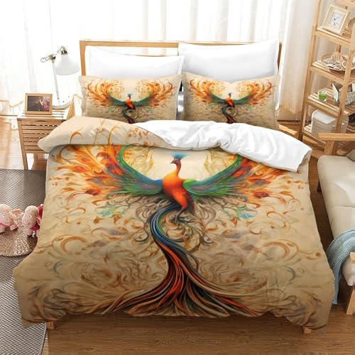 Parure de lit microfibre effet 3D oiseau fantastique - 3