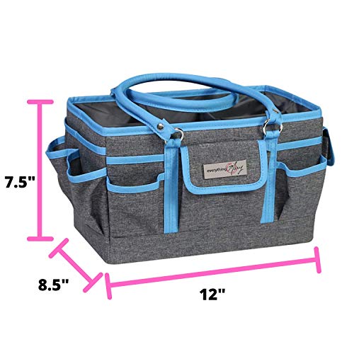 Everything Mary Craft Bag Organizer Tote, Blue - Storage Art Caddy for Sewing & Scrapbooking - Crafts Supply Carrier w/Handle for Supplies & Tools - Organization for School, Medical, Office - Thumbnail 5