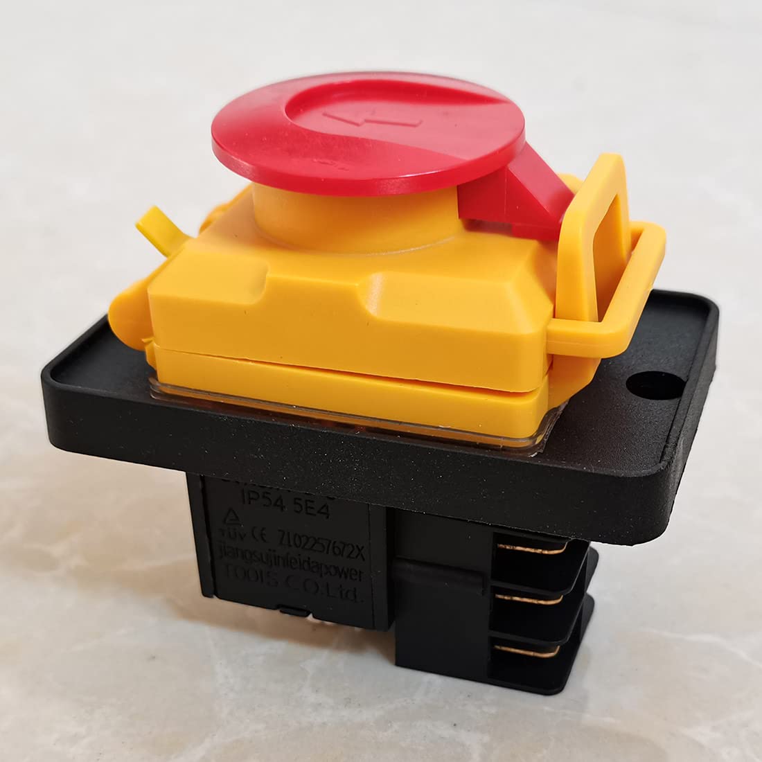 KJD22 Interrupteur électromagnétique Interrupteurs à bouton d'arrêt d'urgence ON-OFF 250VAC 12(10) A 3(1.5) A IP54 5E4 TUV CE ZL02257672X (KJD22-6Pins)