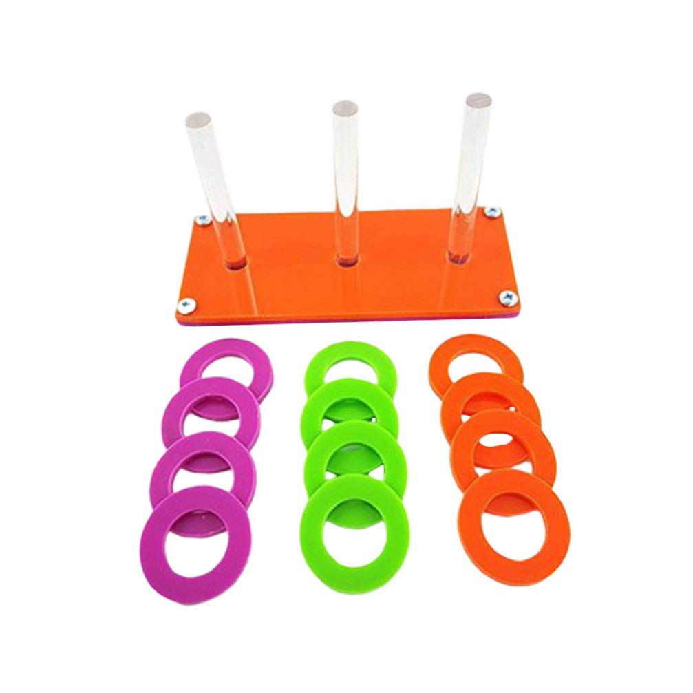 balacoo Bird Ring Toy Interactive Ring Toss Game Puzzle Toy Fencing Training Bird Educational Toy Parrot Chew Play Tabletop Toy (Random Style)