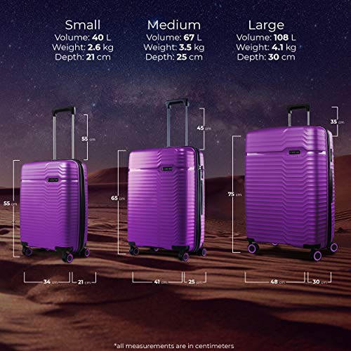 Image of Nasher Miles Sahara Hard-Sided Polypropylene Check-in Luggage Purple 28 inch |75cm Trolley Bag