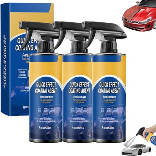 Quick Effect Coating Agent for Car 3 in 1 Hochschutz-Auto-Beschichtungsspray Schnellwirkungs-Beschichtungsmittel Nano Auto Coating Agent Sprays combines Reparieren Aufhellen und Schützen (3 PCS)