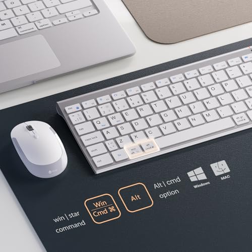 Image of iClever GK03 Wireless Keyboard and Mouse Combo for Mac and Windows, 2.4G Rechargeable Wireless Keyboard Mouse, Silent Keys, Full Size, Portable, Slim Ergonomic Design, QWERTY